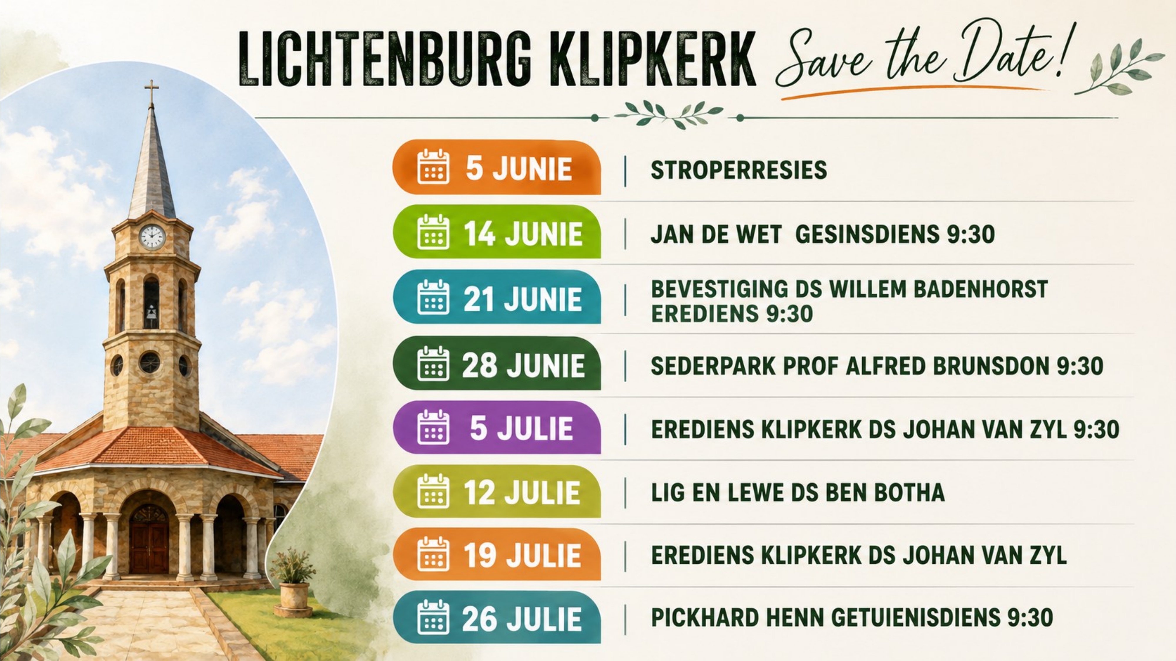 klipkerk gebeure